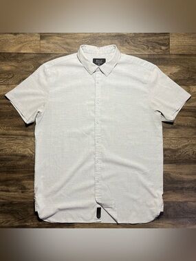 BYLT Vista Button Down Shirt Mens XXL Grey Short Sleeve Stretch Casual Camp